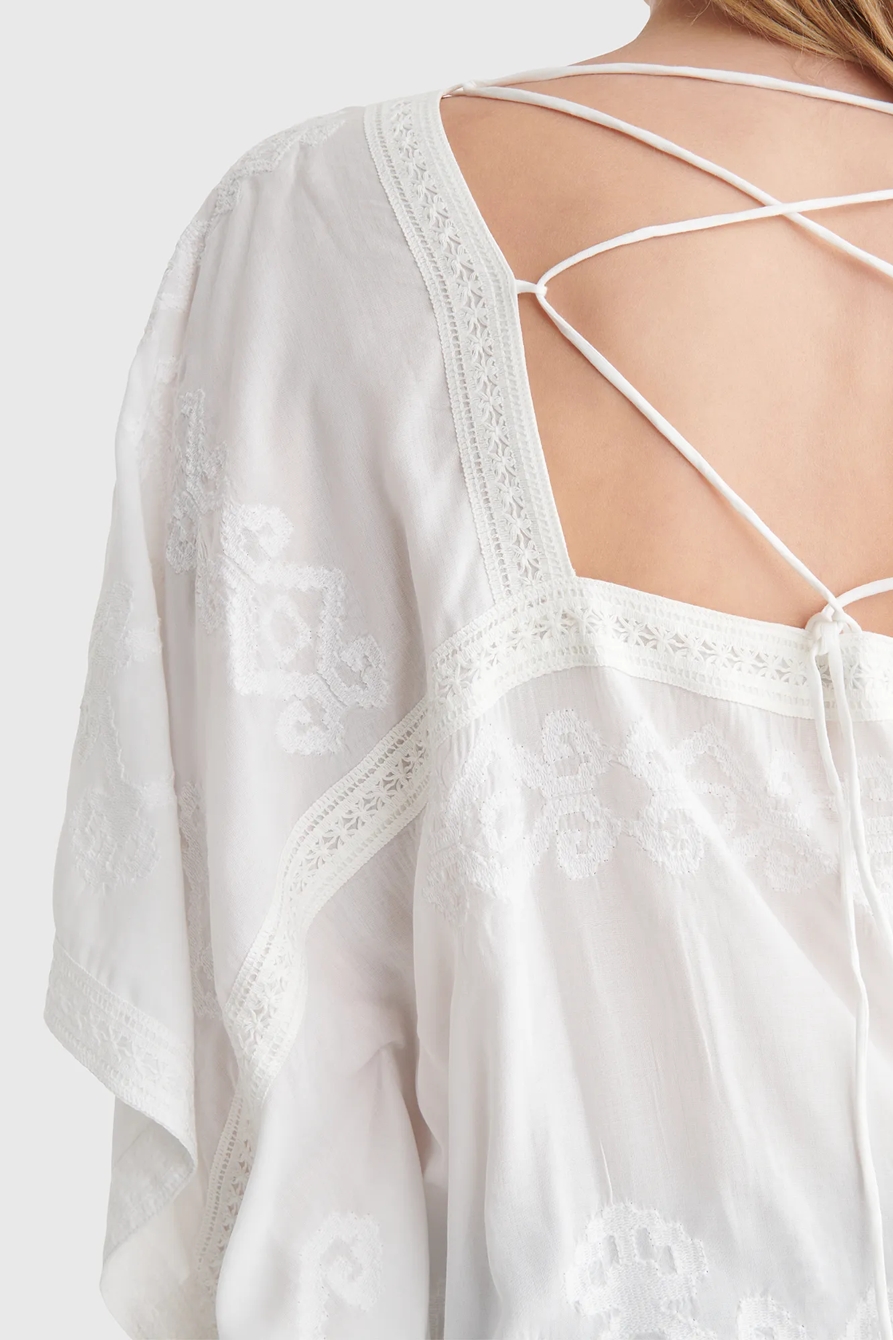 EMBROIDERED KAFTAN WOVEN BLOUSE, image 4
