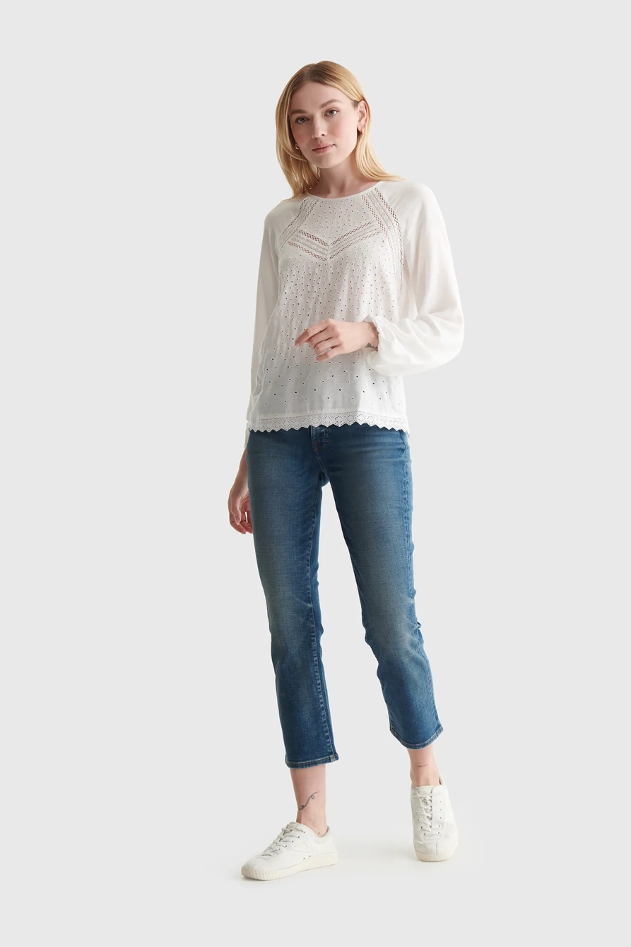 EYELET WOVEN TOP, image 2