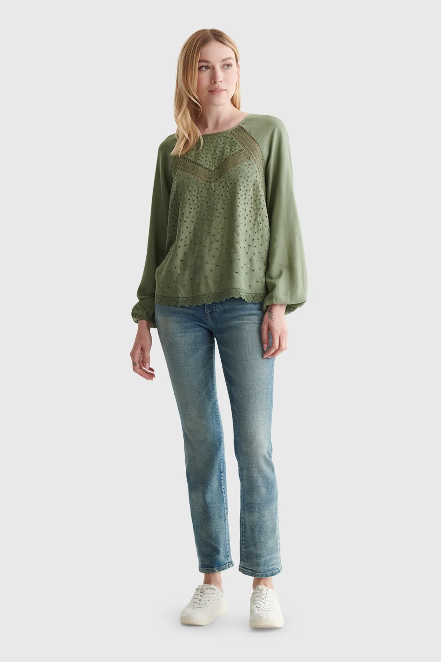 EYELET WOVEN TOP, image 2