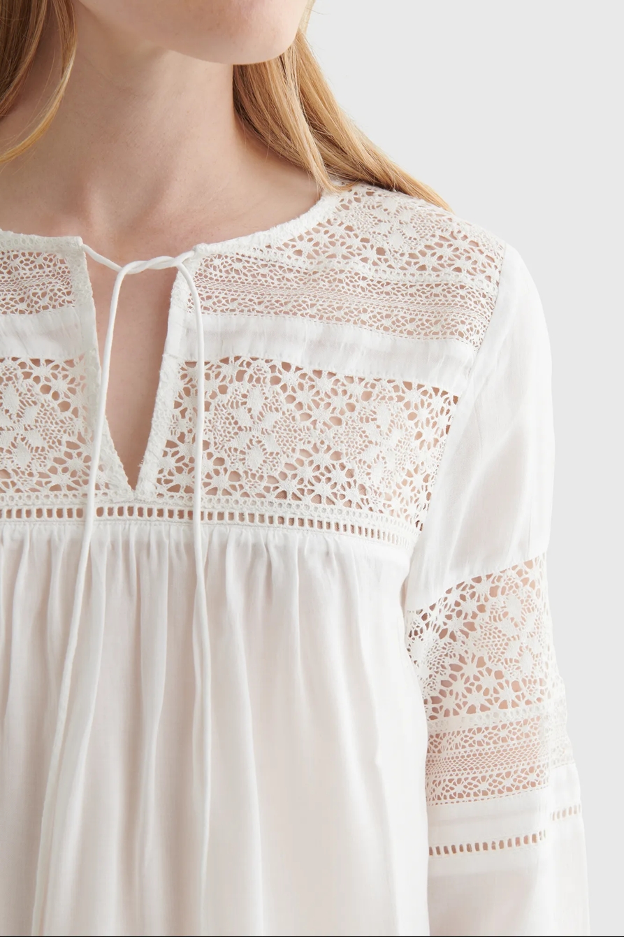 LACE-INSET BOHEMIAN BLOUSE | Lucky Brand