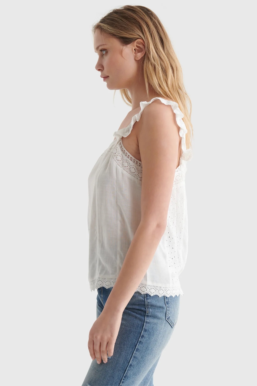 SQUARE NECK EYELET TANK, image 3