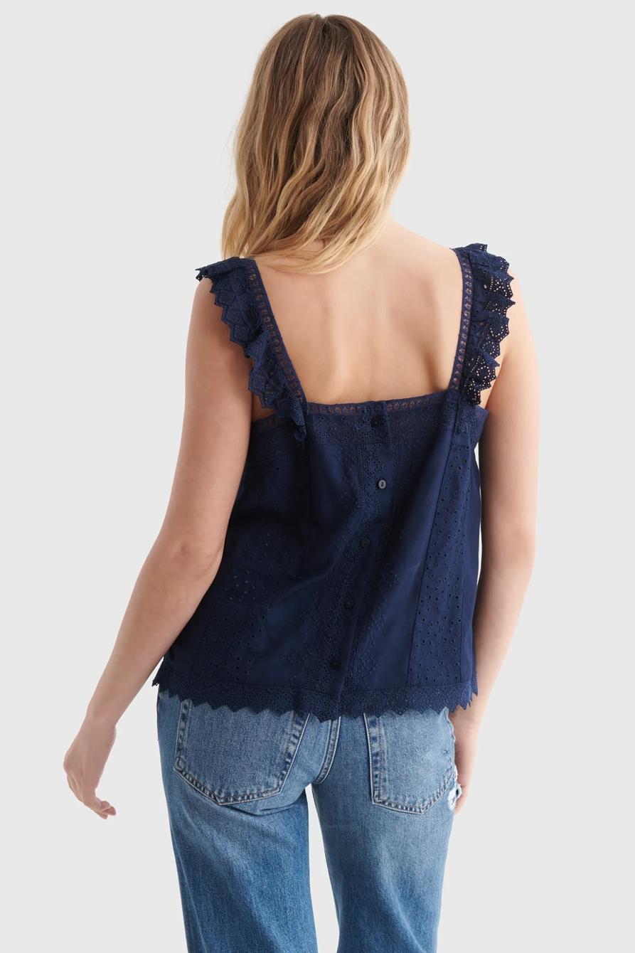 SQUARE NECK EYELET TANK, image 5