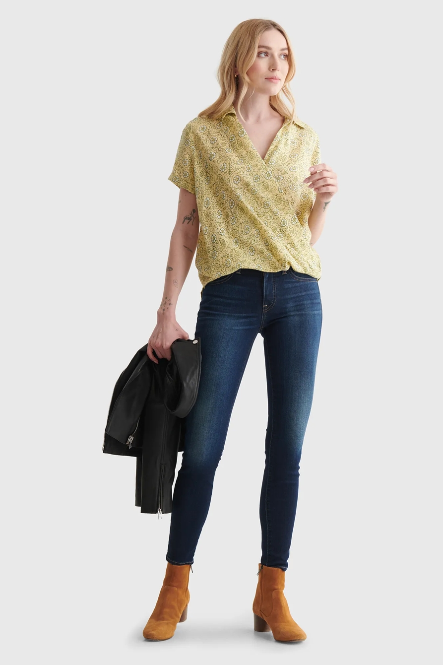 SHORT SLEEVE SURPLICE TOP, image 2