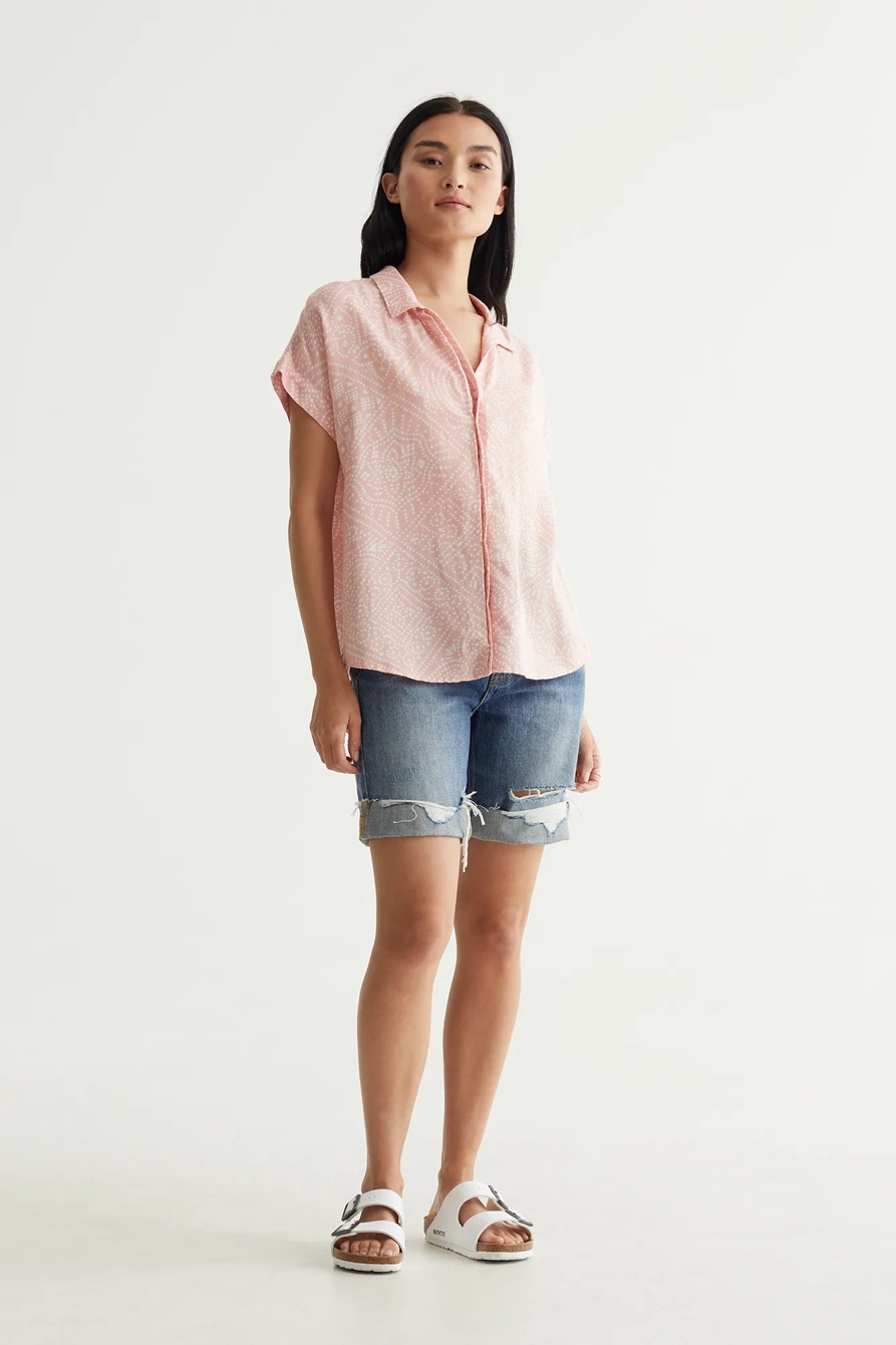 SHORT SLEEVE TIE FRONT SHIRT, image 2