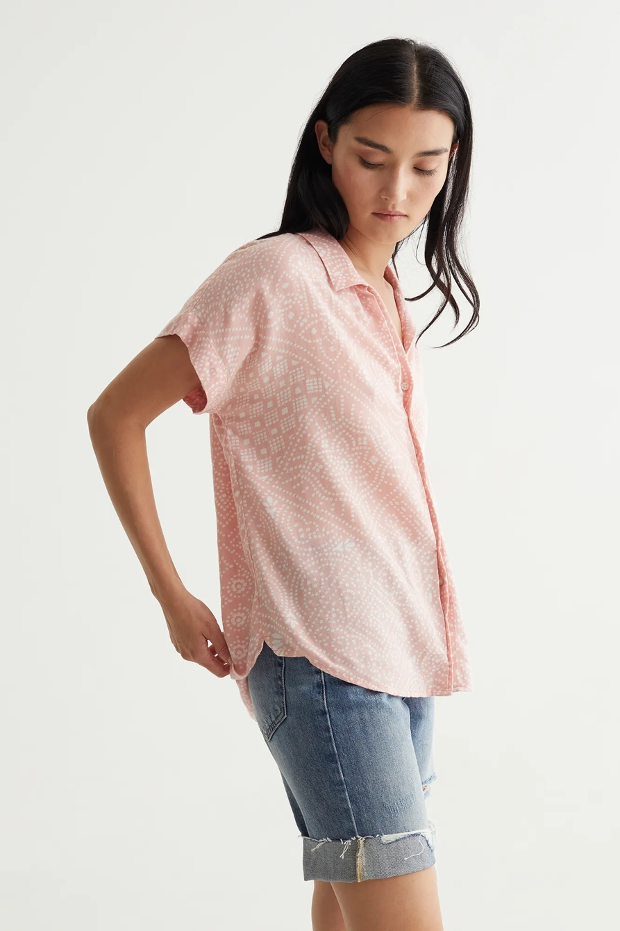SHORT SLEEVE TIE FRONT SHIRT, image 3