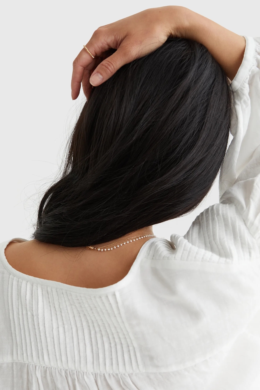 LONG SLEEVE PLEATED PEASANT BLOUSE, image 7