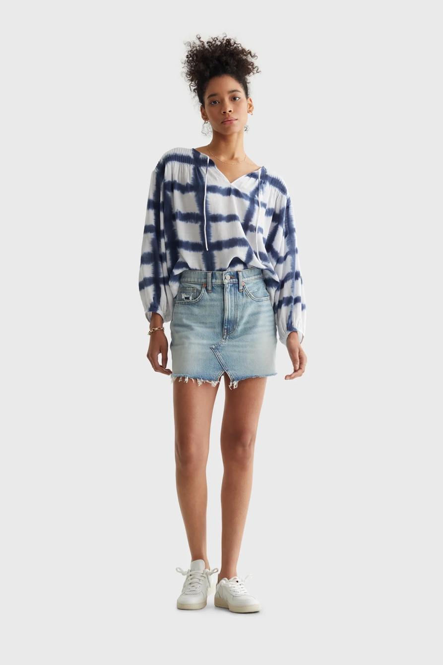 LONG SLEEVE PLEATED PEASANT BLOUSE, image 2