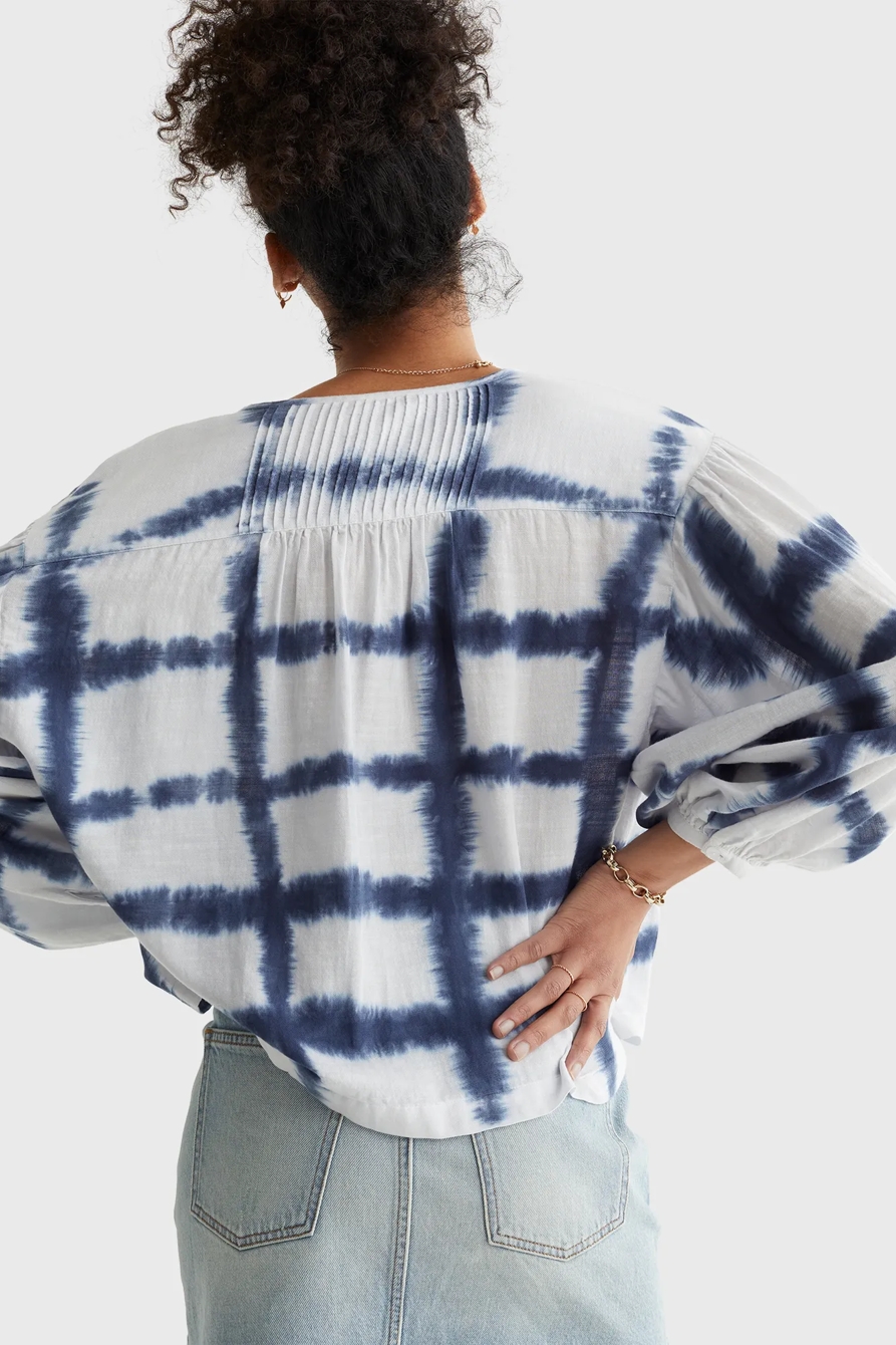 LONG SLEEVE PLEATED PEASANT BLOUSE, image 4