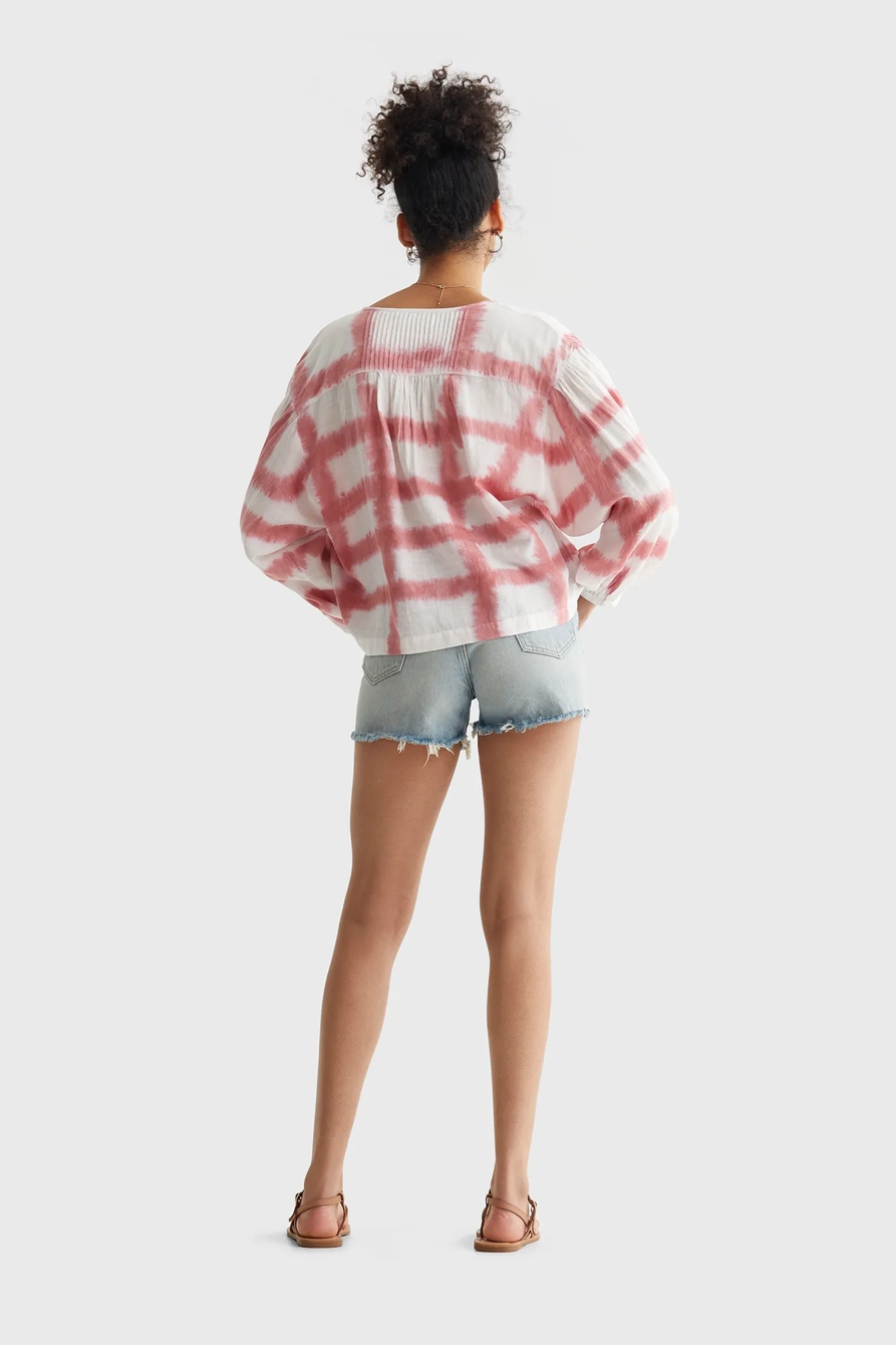 LONG SLEEVE PLEATED PEASANT BLOUSE, image 5