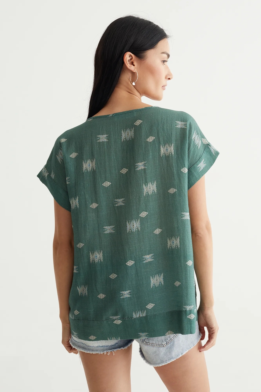 SHORT SLEEVE PRINTED PEASANT, image 4