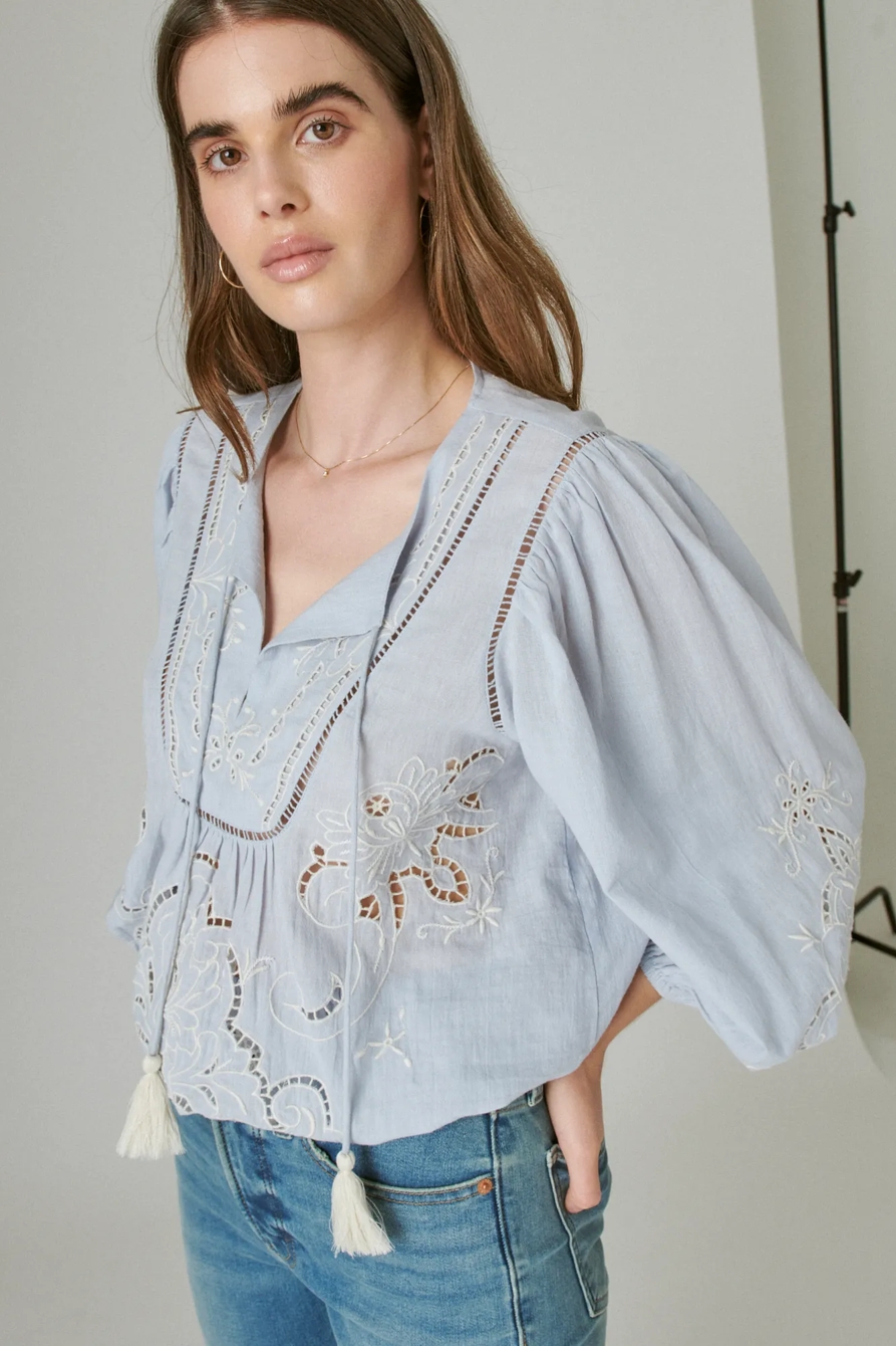 EMBROIDERED PEASANT BLOUSE, image 3