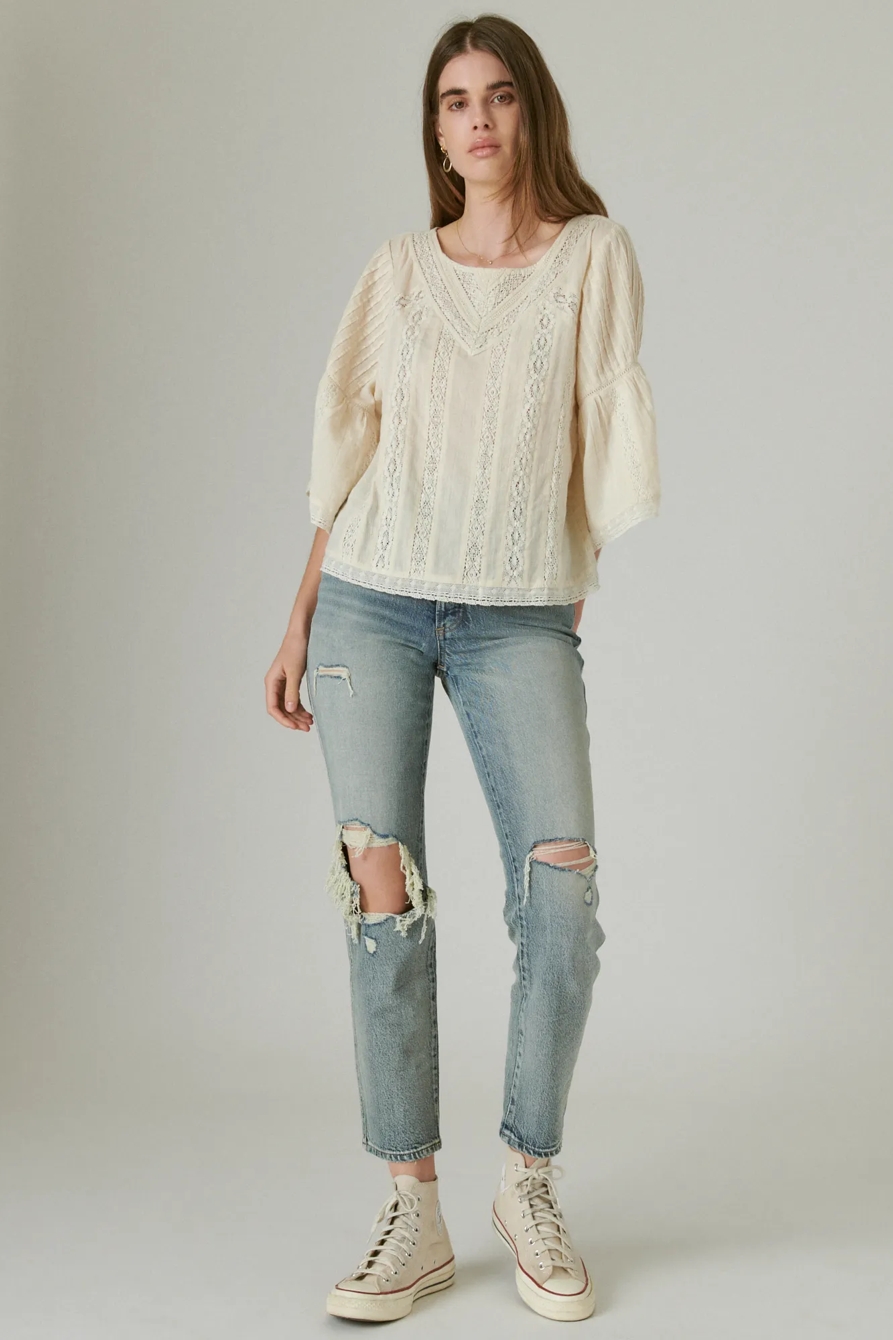 FLUTTER SLEEVE LACE TOP, image 2