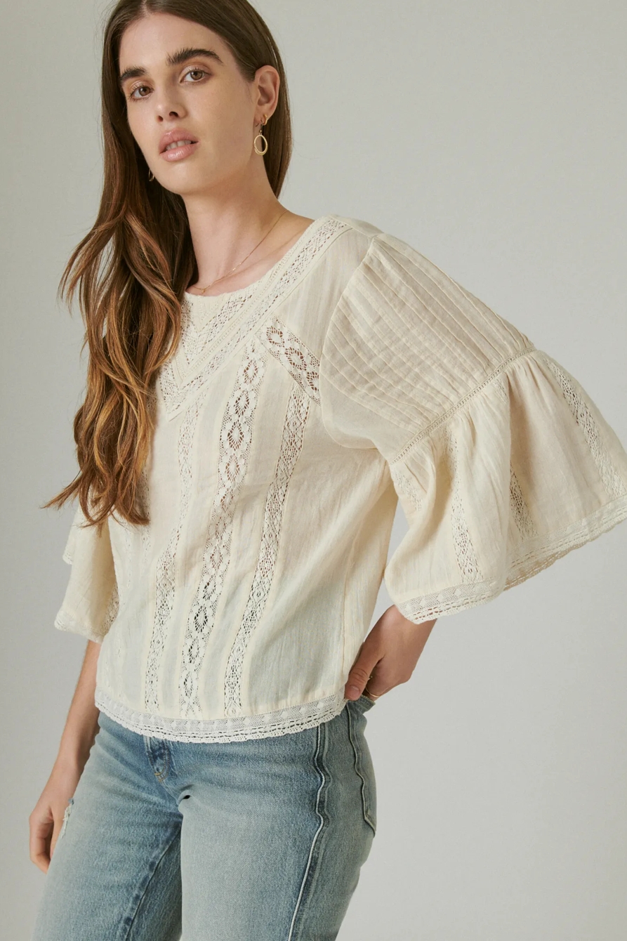 FLUTTER SLEEVE LACE TOP, image 3
