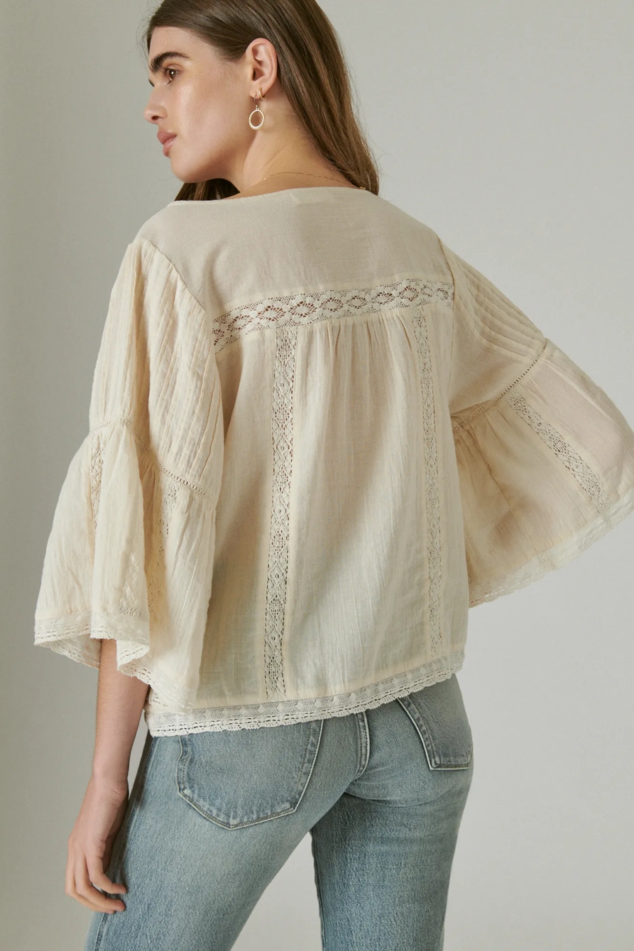 FLUTTER SLEEVE LACE TOP, image 4