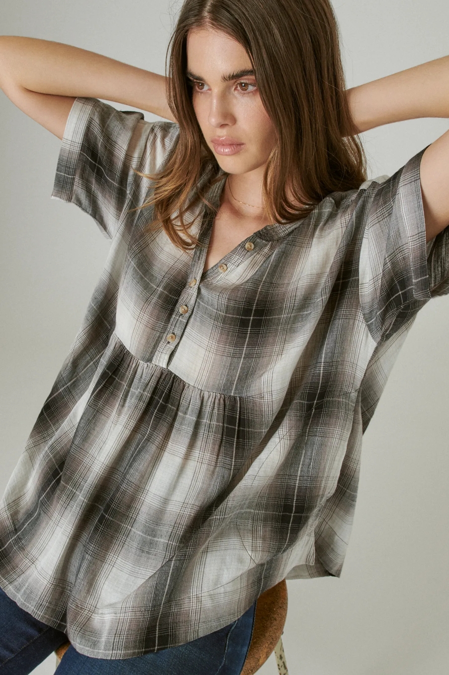 PLAID V NECK POPOVER, image 6