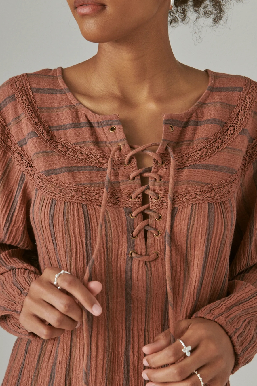 LACE UP STRIPE TUNIC, image 5