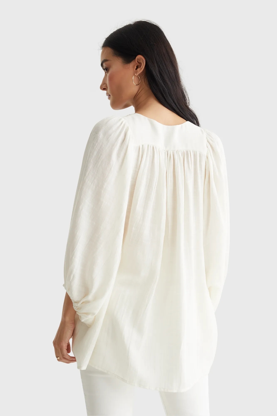 LIMITED EDITION BEADED TIE PEASANT TOP, image 4
