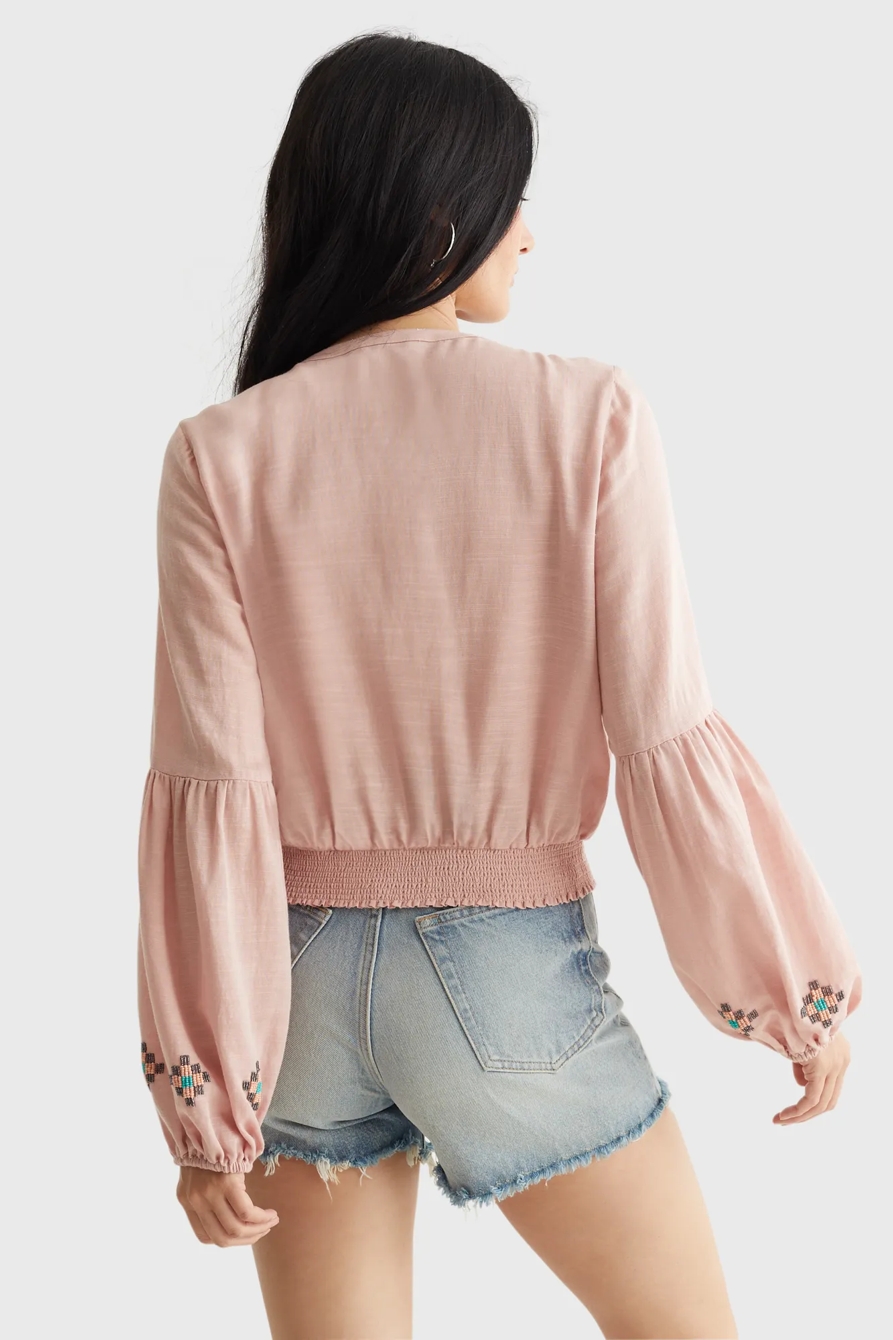 LIMITED EDITION BEADED SURPLICE WRAP TOP, image 4