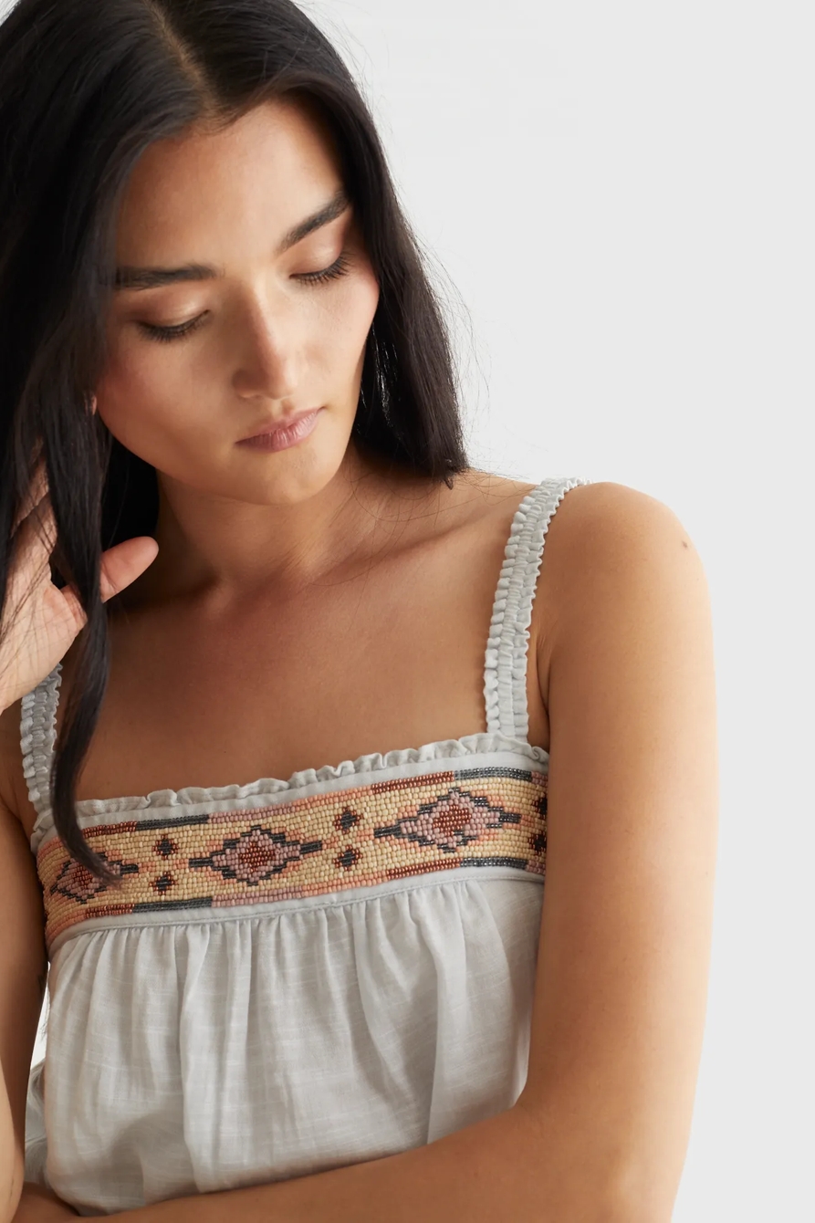 LIMITED EDITION BEADED SQUARE NECK CAMI, image 5
