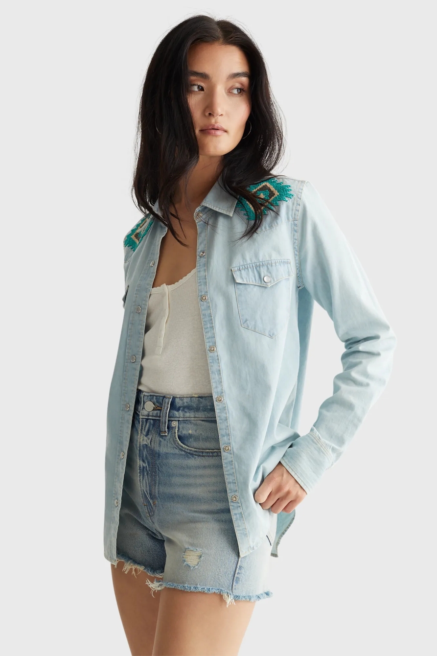 LIMITED EDITION BEADED SHOULDER WESTERN SHIRT, image 3