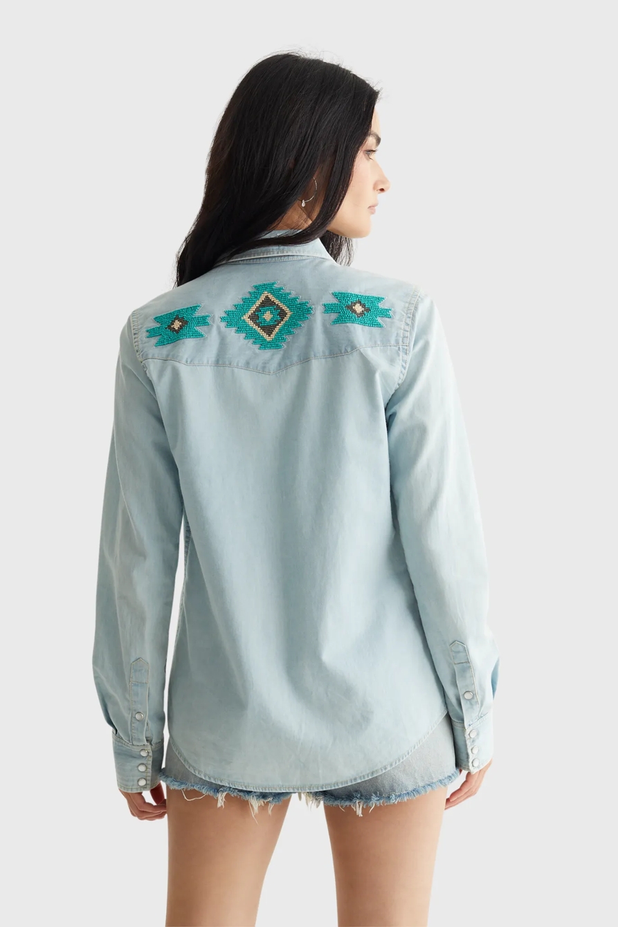 LIMITED EDITION BEADED SHOULDER WESTERN SHIRT, image 4