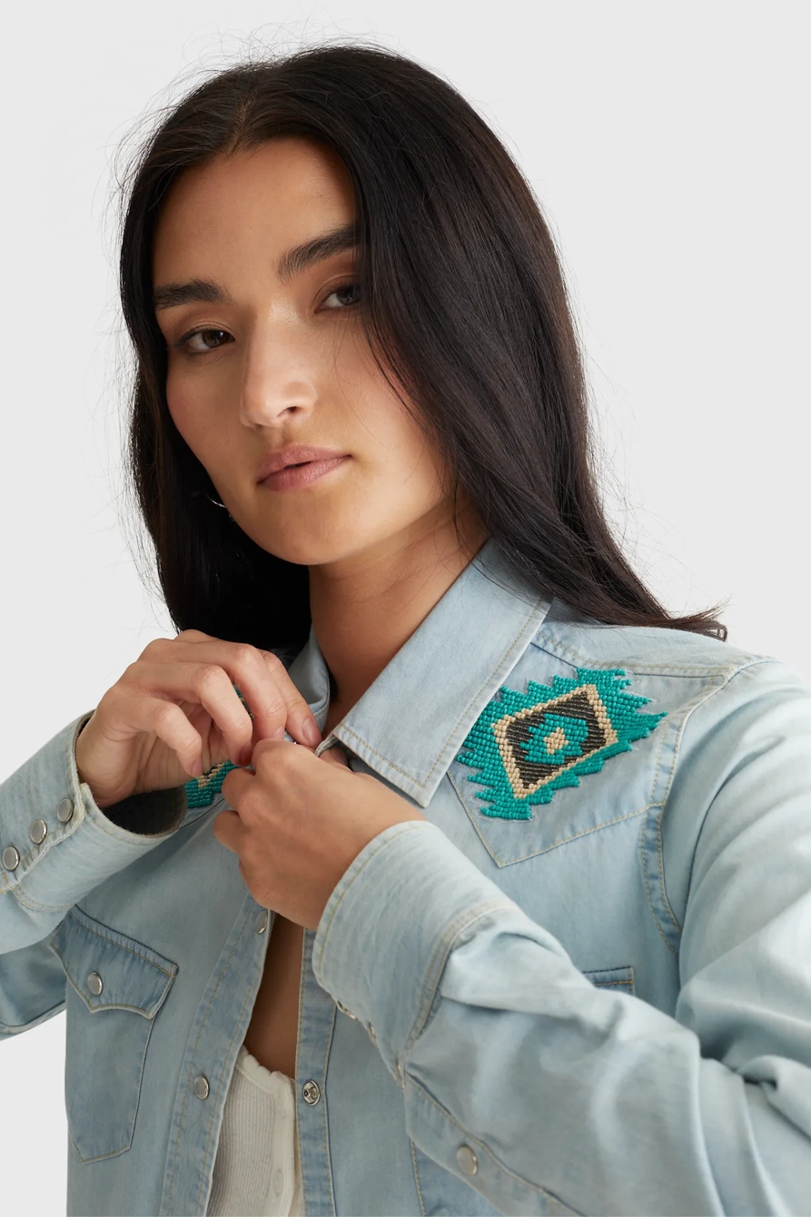 LIMITED EDITION BEADED SHOULDER WESTERN SHIRT, image 5