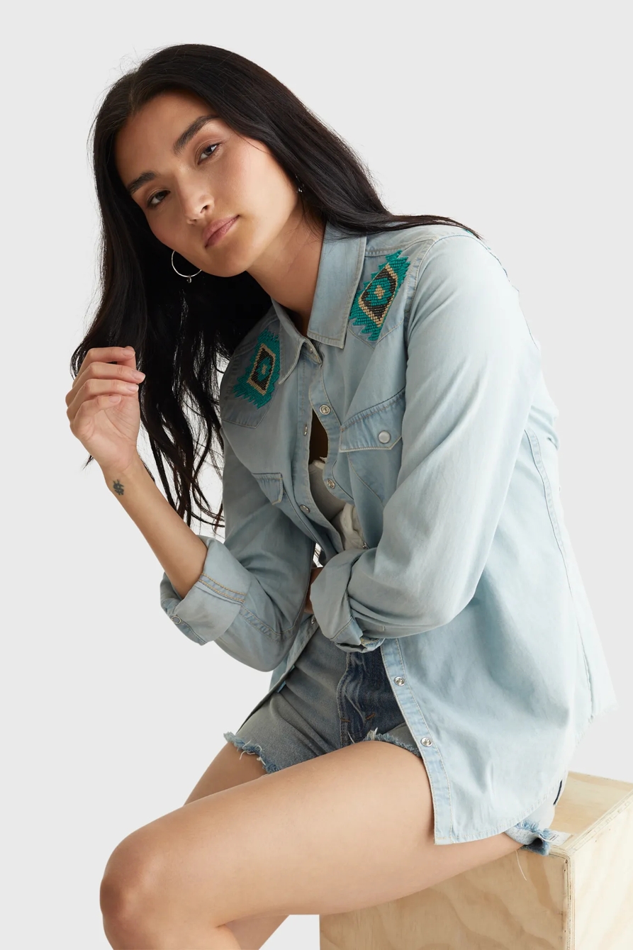 LIMITED EDITION BEADED SHOULDER WESTERN SHIRT, image 6