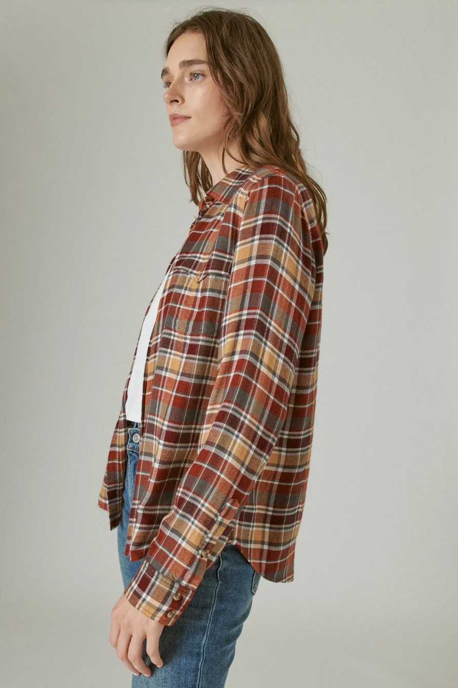 CLOUD PLAID WESTERN BUTTON UP SHIRT, image 3