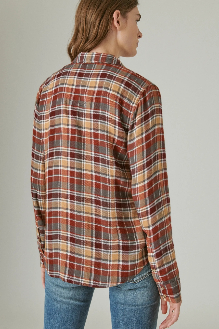 CLOUD PLAID WESTERN BUTTON UP SHIRT, image 4