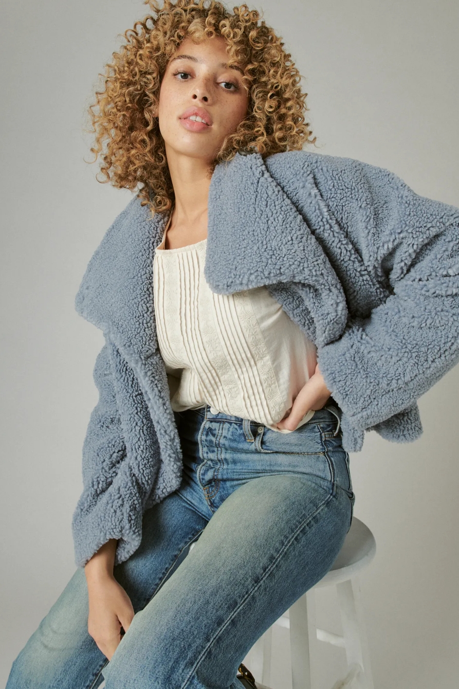 EMBROIDERED ROUND NECK BOXY BLOUSE, image 6