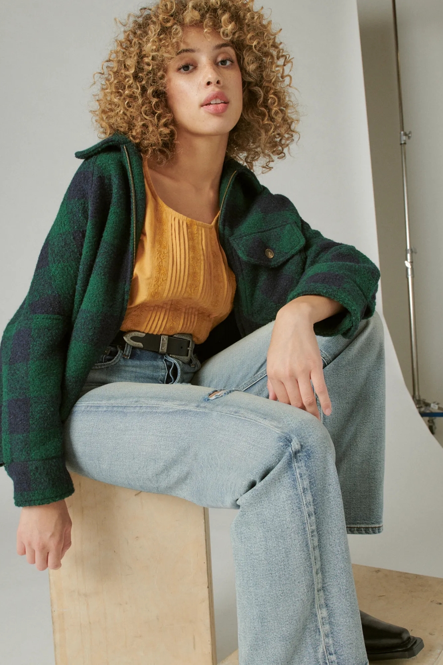 EMBROIDERED ROUND NECK BOXY BLOUSE, image 6