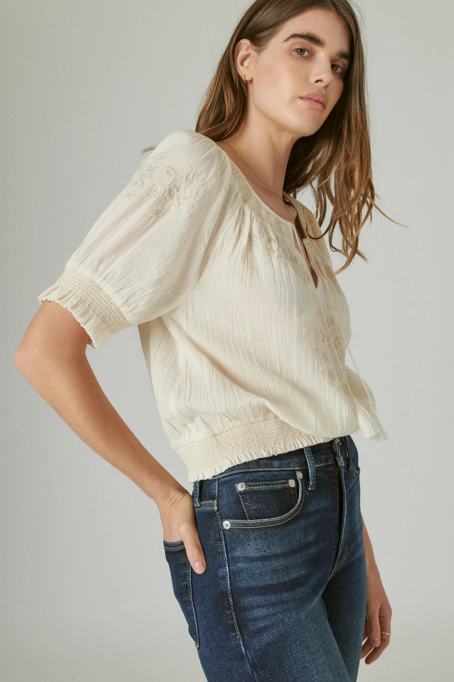 EMBROIDERED SHORT SLEEVE TOP, image 3