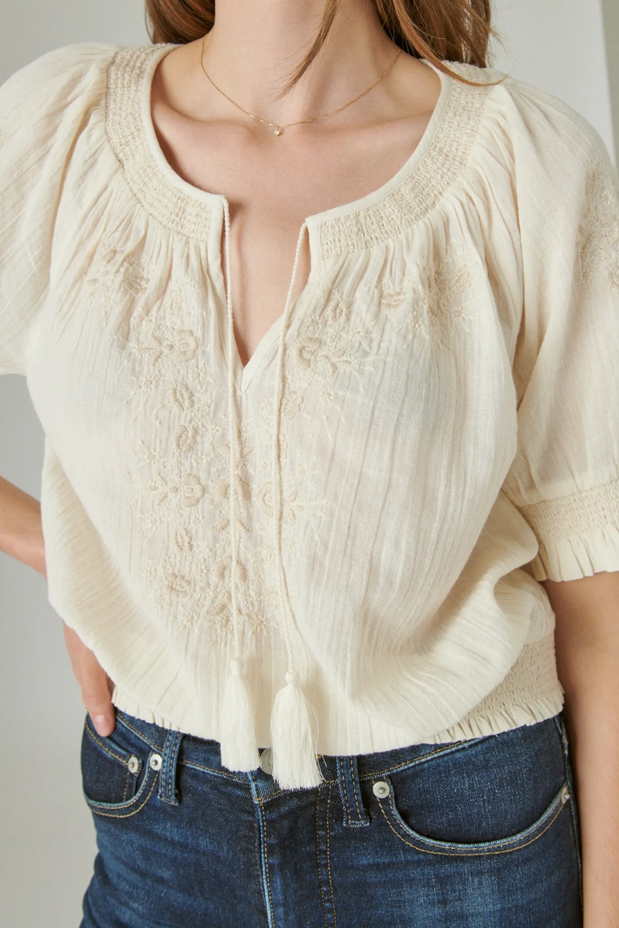 EMBROIDERED SHORT SLEEVE TOP, image 5