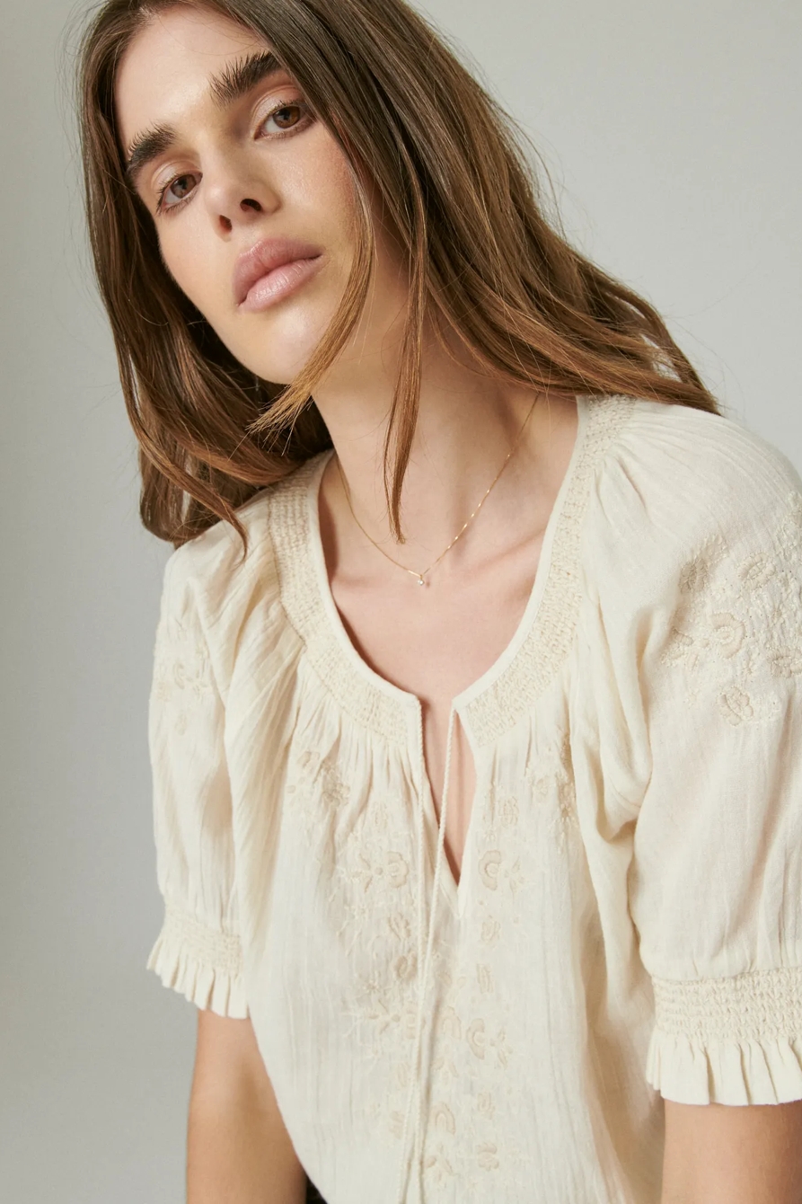 EMBROIDERED SHORT SLEEVE TOP, image 6