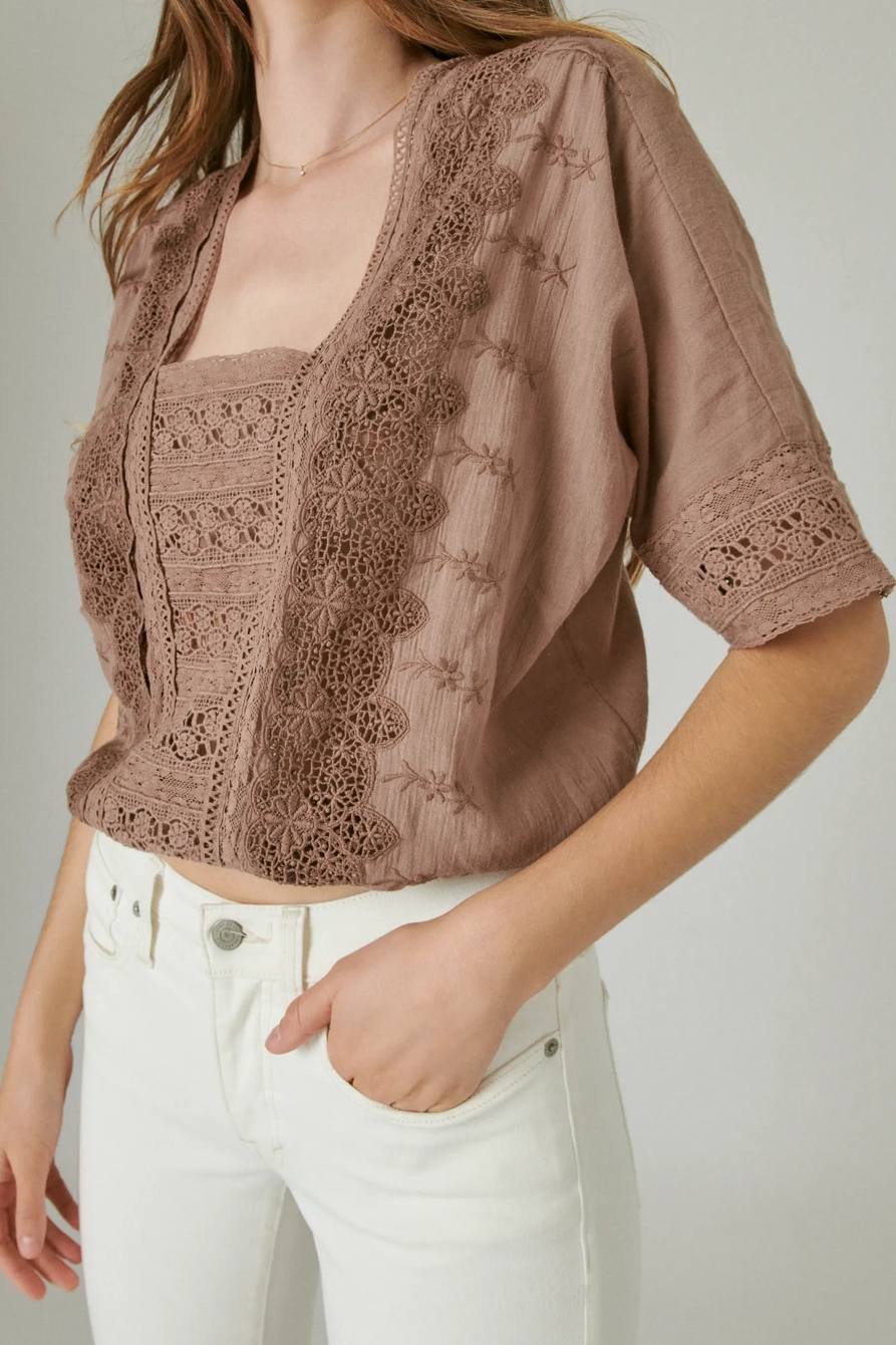 LACE SHORT SLEEVE TOP, image 6