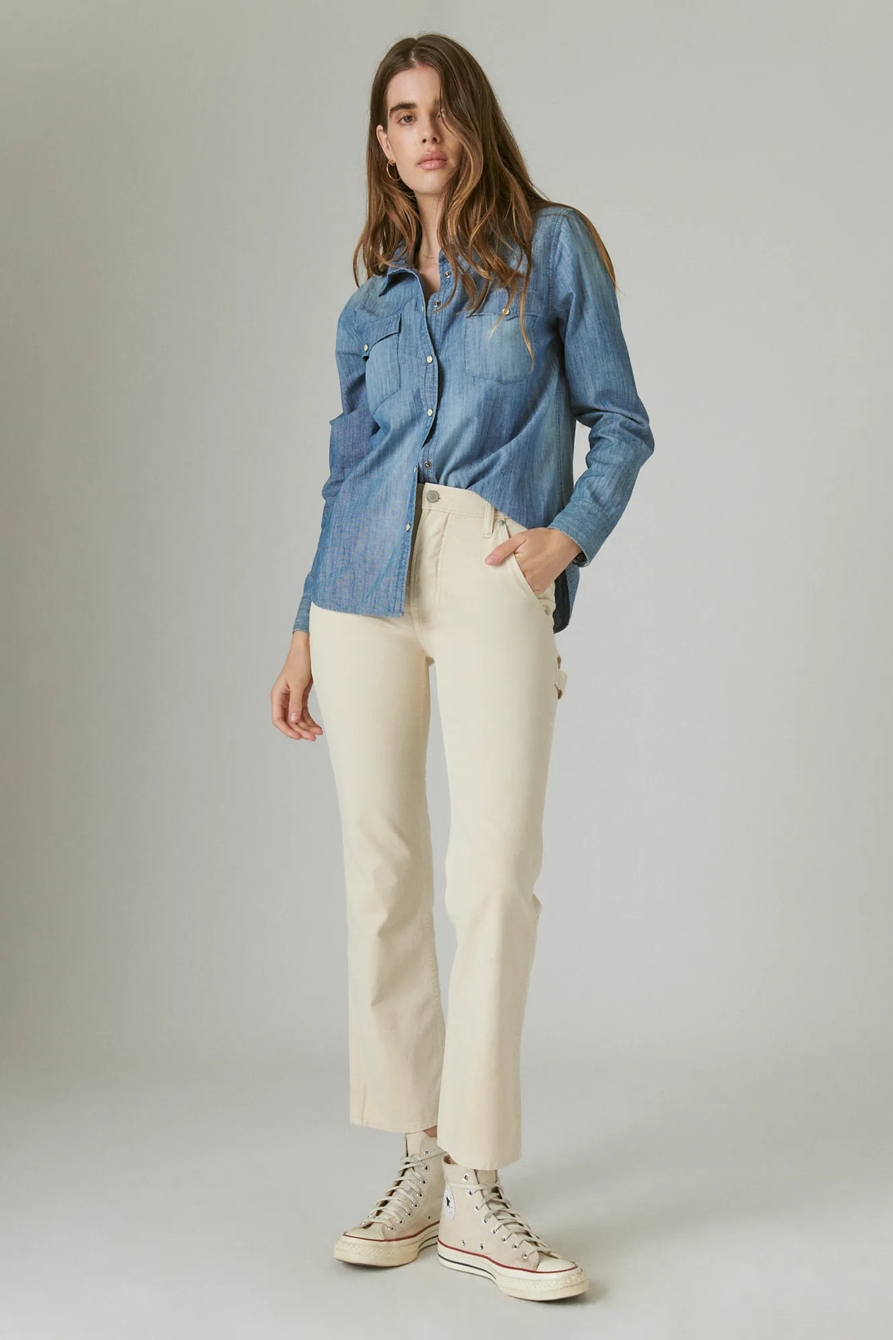 DENIM WESTERN BUTTON UP SHIRT, image 2