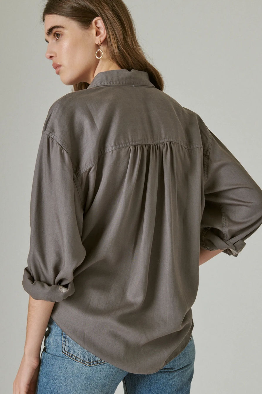 DOUBLE POCKET TENCEL SHIRT, image 4