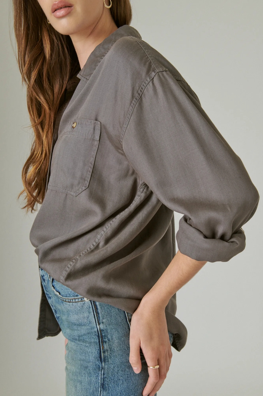 DOUBLE POCKET TENCEL SHIRT, image 6