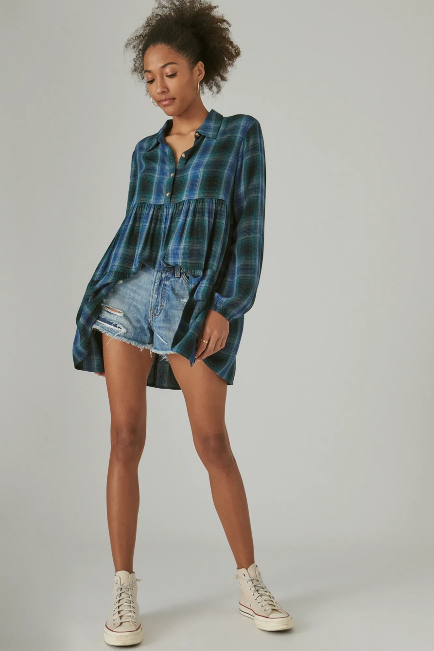 PLAID BUTTON TUNIC, image 2
