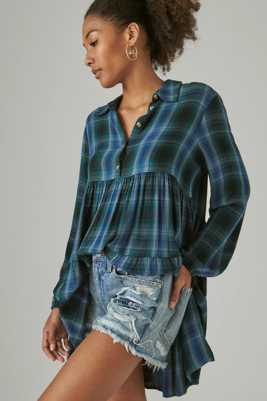 PLAID BUTTON TUNIC, image 3