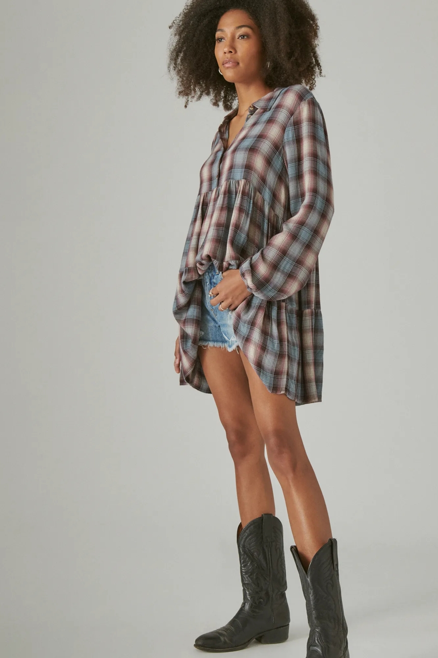PLAID BUTTON TUNIC, image 2
