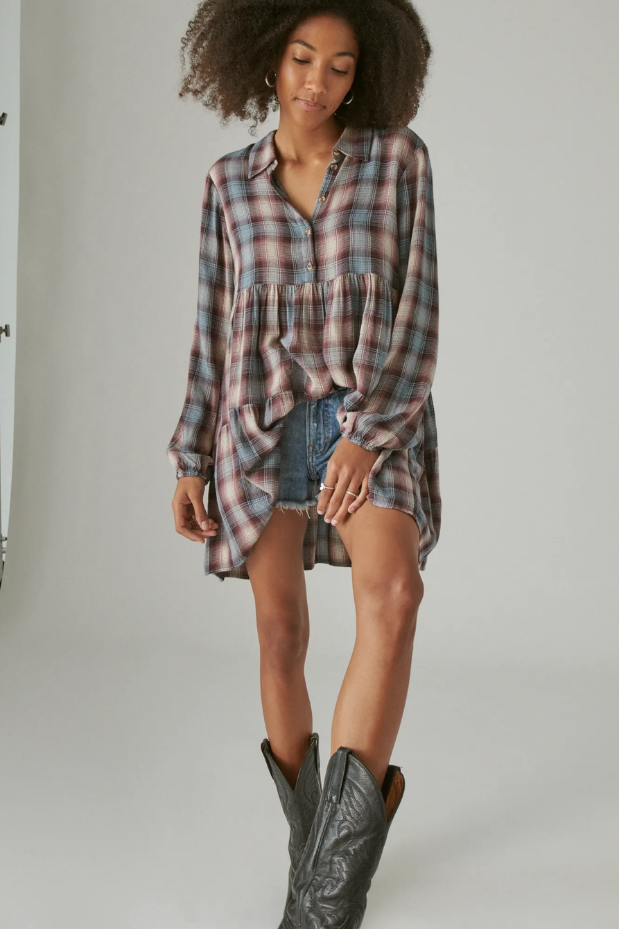 PLAID BUTTON TUNIC, image 5