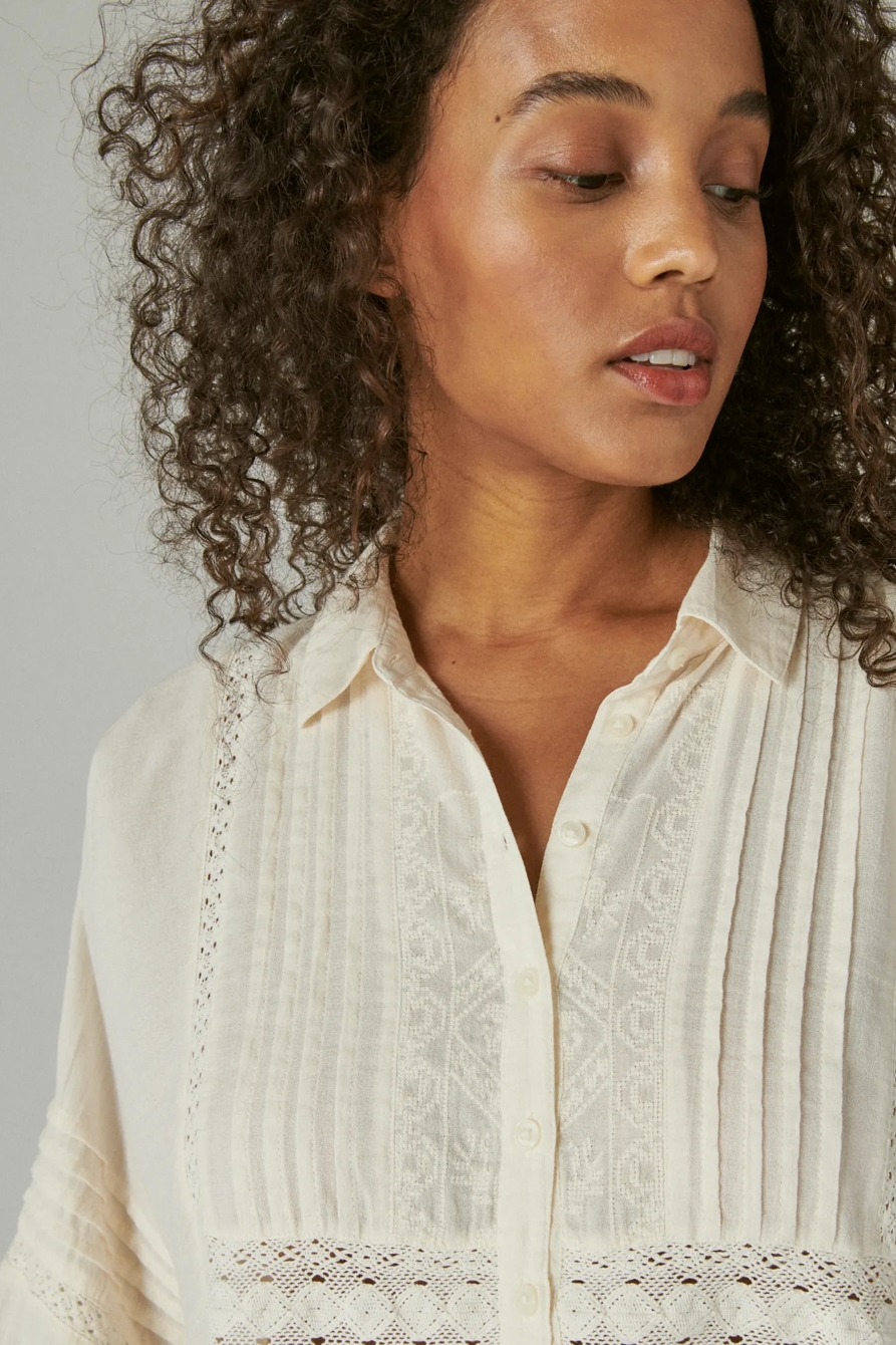EMBROIDERED LONG SLEEVE BUTTON DOWN TOP, image 5