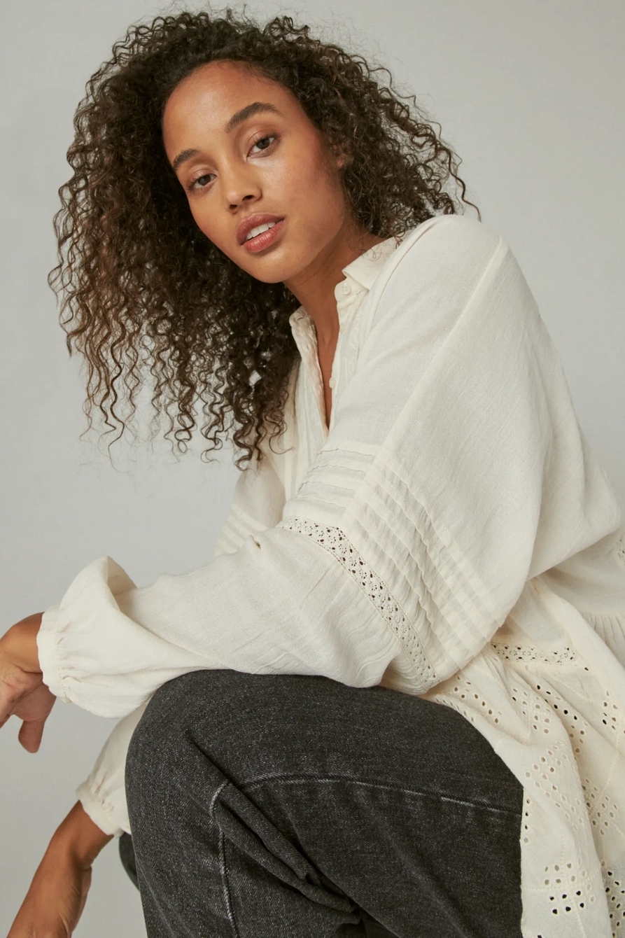EMBROIDERED LONG SLEEVE BUTTON DOWN TOP, image 6