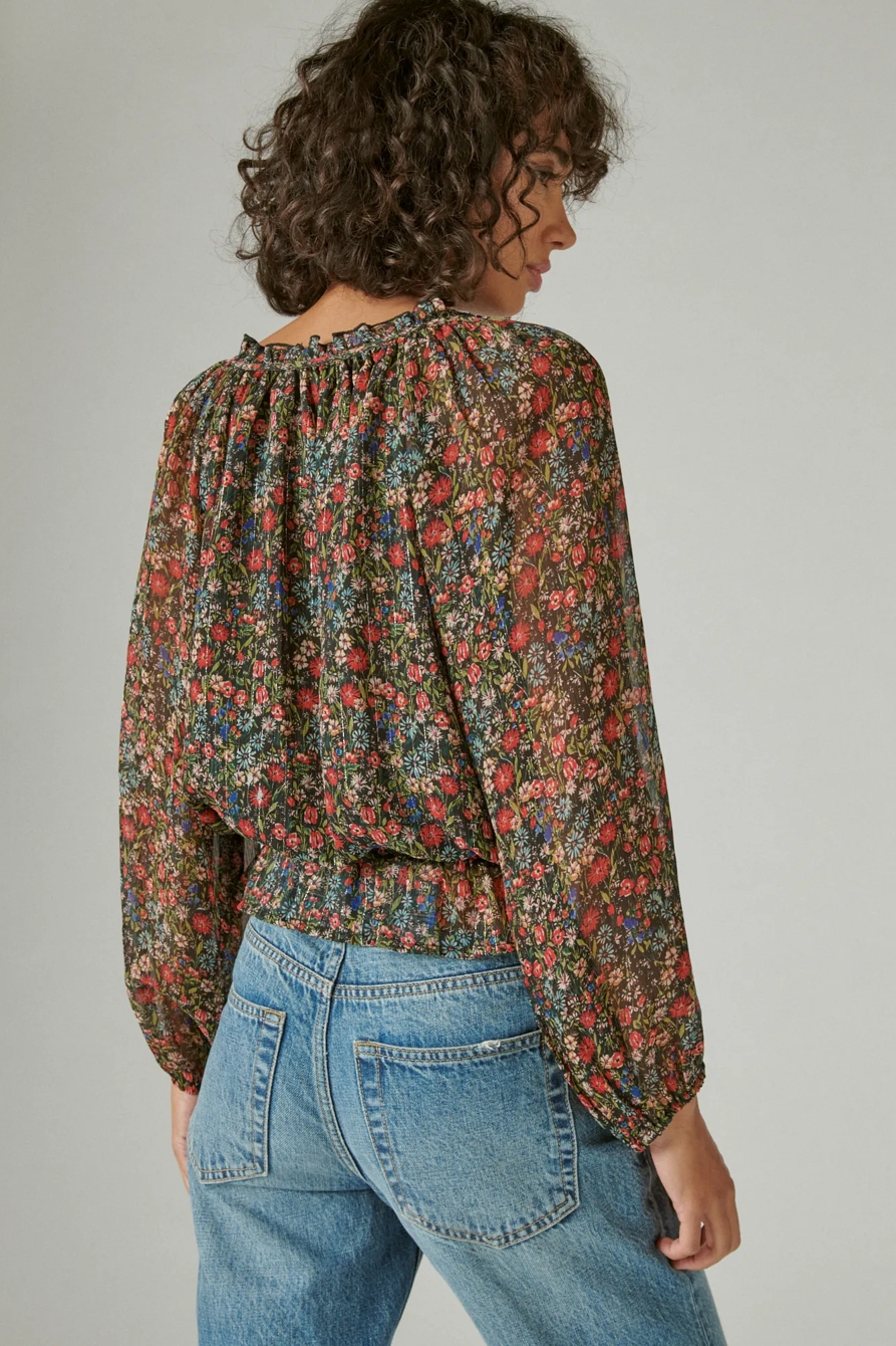 PRINTED SHINE CHIFFON BLOUSE, image 4