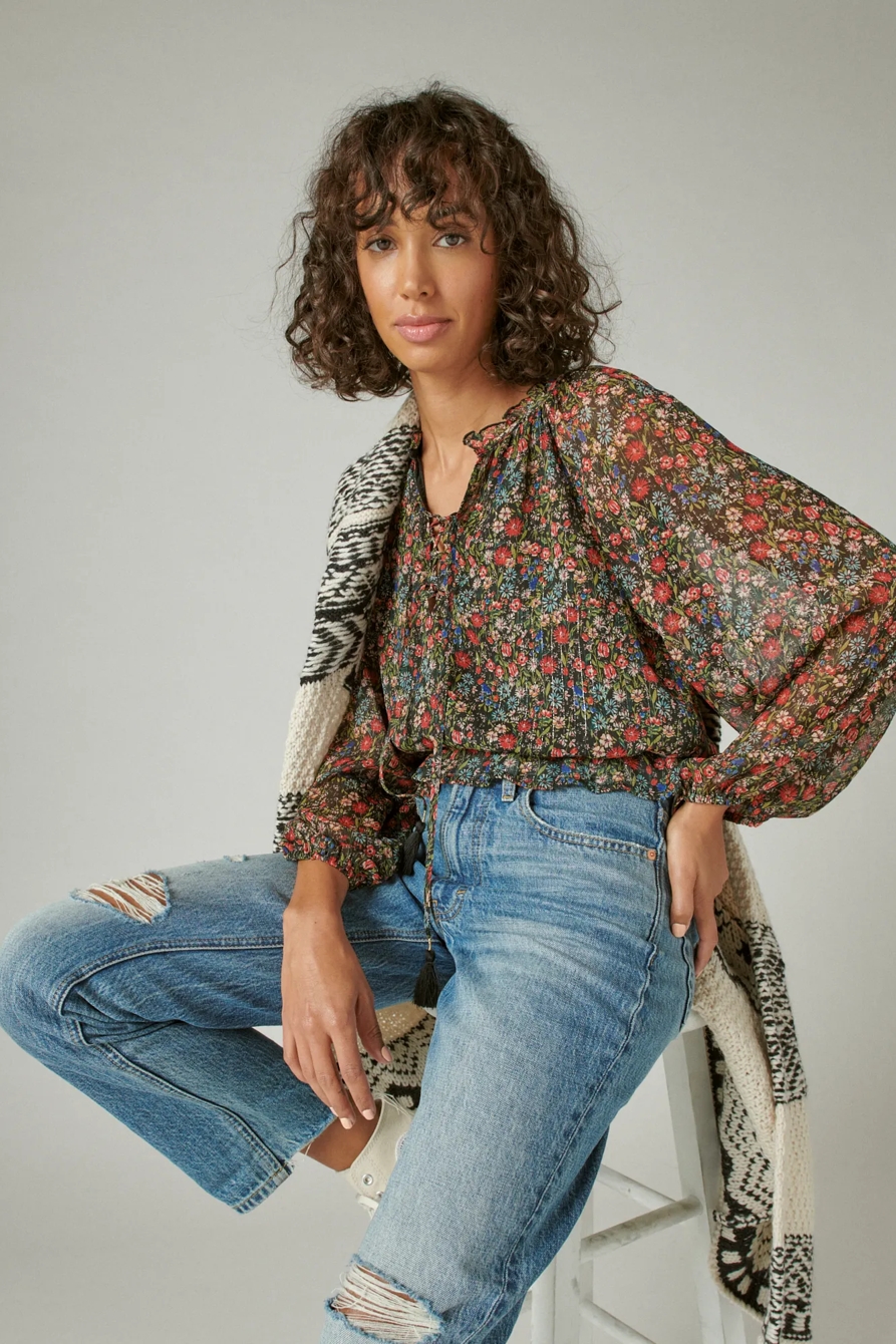 PRINTED SHINE CHIFFON BLOUSE, image 6