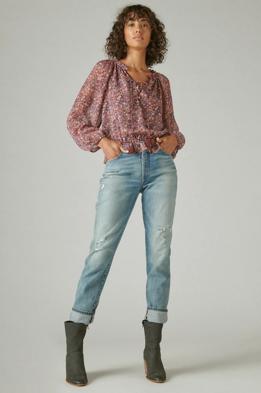PRINTED SHINE CHIFFON BLOUSE, image 2