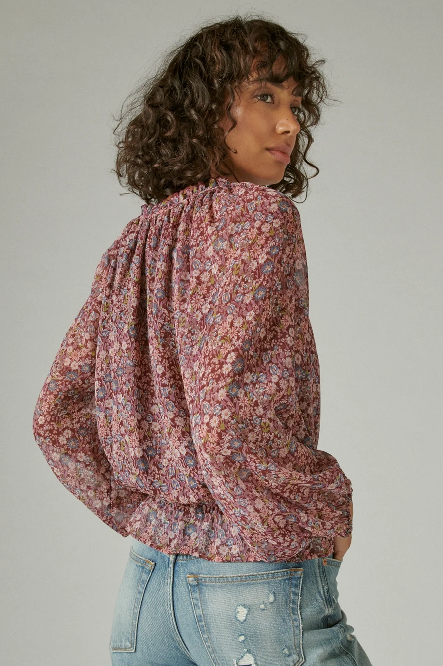 PRINTED SHINE CHIFFON BLOUSE, image 4