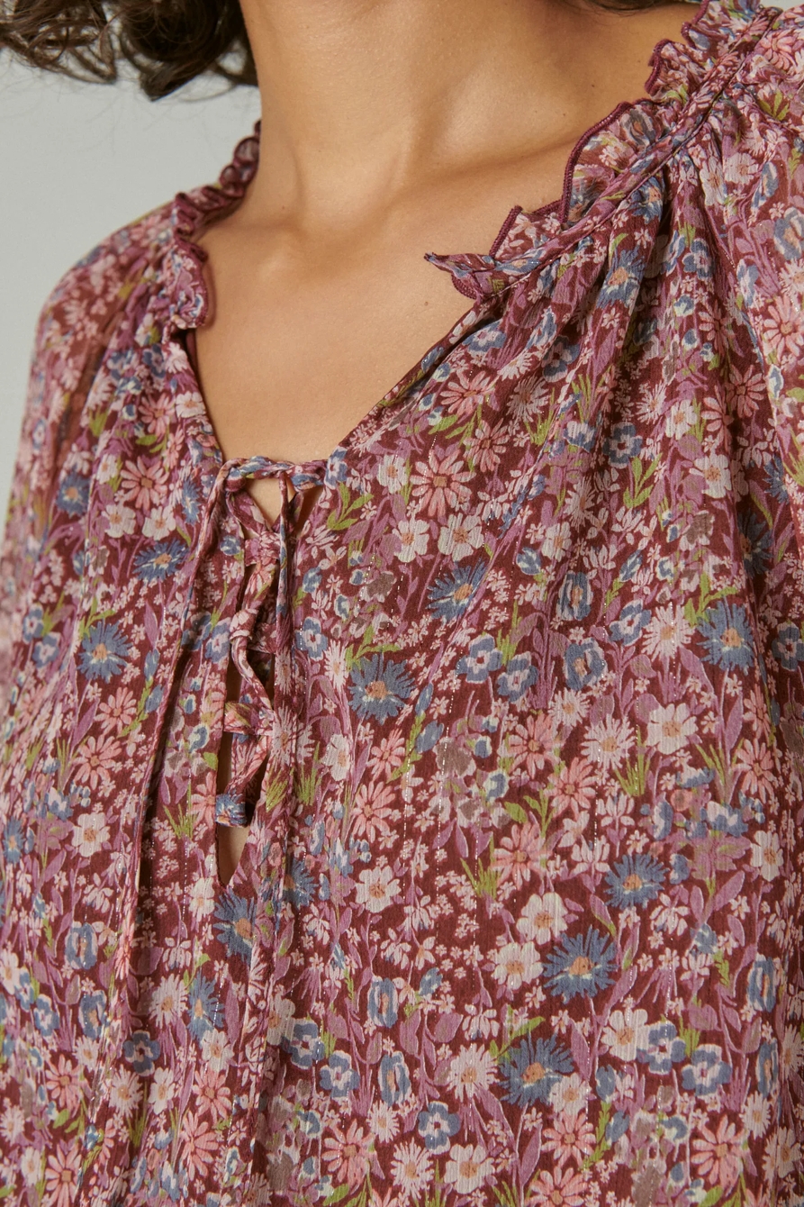 PRINTED SHINE CHIFFON BLOUSE, image 5