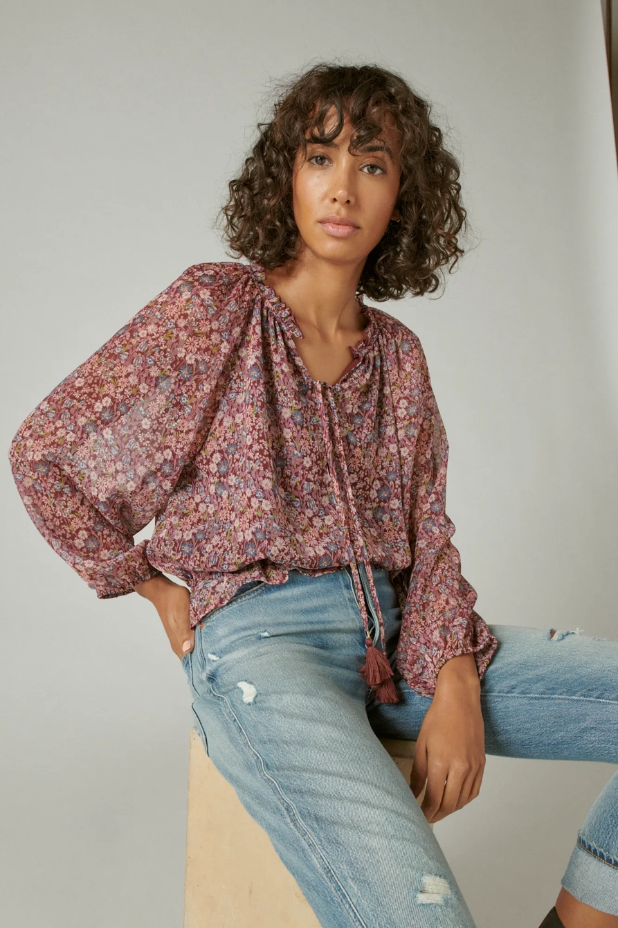 PRINTED SHINE CHIFFON BLOUSE, image 6